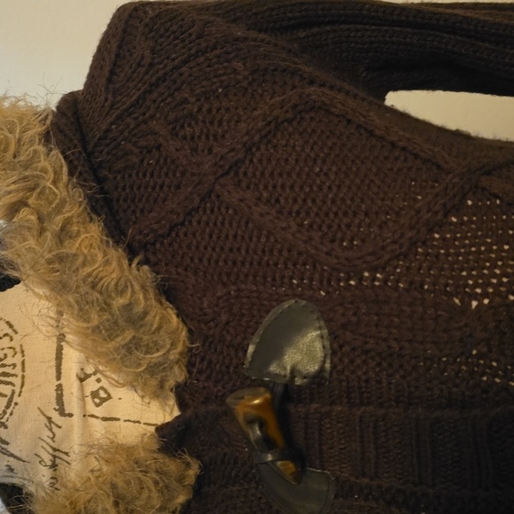 Wet Seal Hooded Toggle Button Sweater Cardigan Women's Medium M - Picture 3 of 12